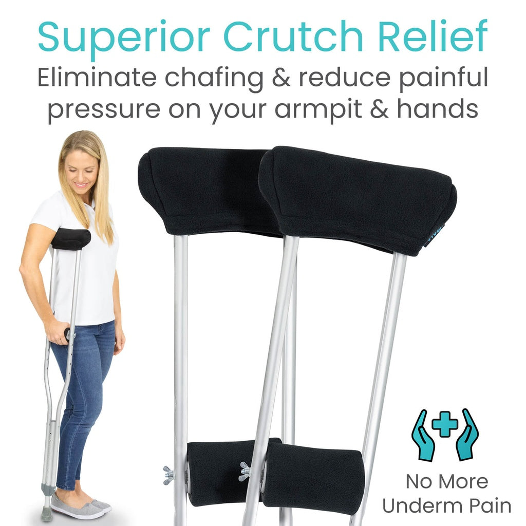Fleece Crutch Pads with Hand Grips — view 3