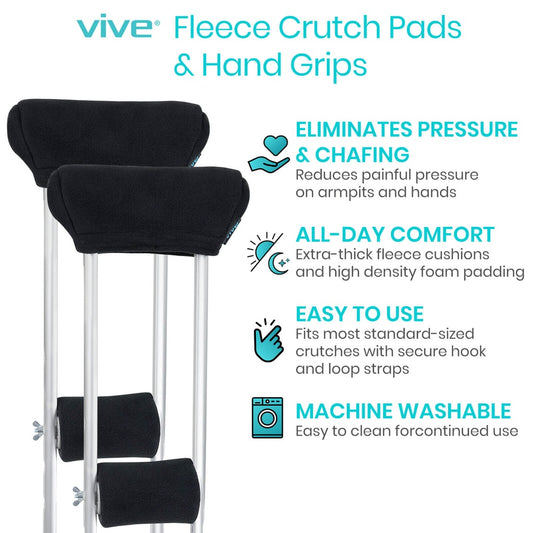 Fleece Crutch Pads with Hand Grips — view 2